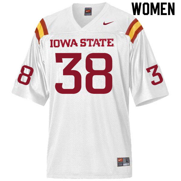 Women #38 Levi Hummel Iowa State Cyclones College Football Jerseys Sale-White